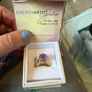 Gold and Purple Gemstone Ring